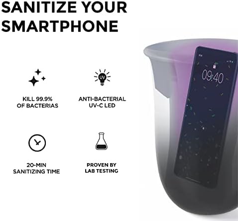 Dark blue wireless charging sanitizing vase — photo 3