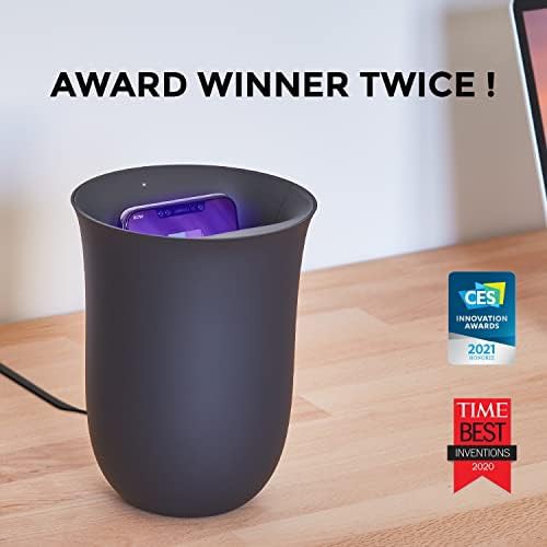 Dark blue wireless charging sanitizing vase — photo 5