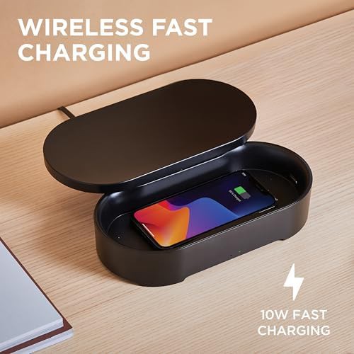 Black UV sanitizer and wireless charging box — photo 3