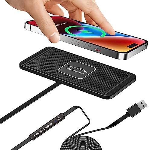 Wireless car charging mat with cable