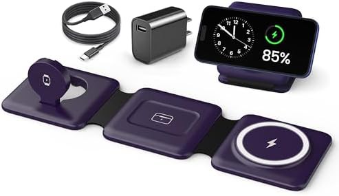 Magnetic three in one travel charging mat