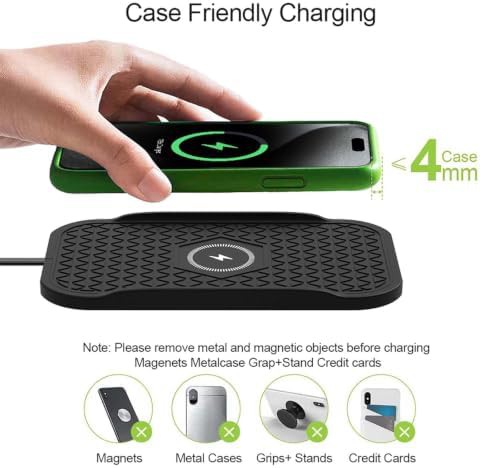 Black silicone non slip car charging mat — photo 4