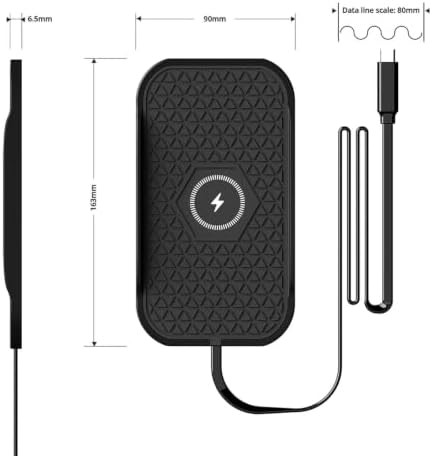 Black silicone non slip car charging mat — photo 5