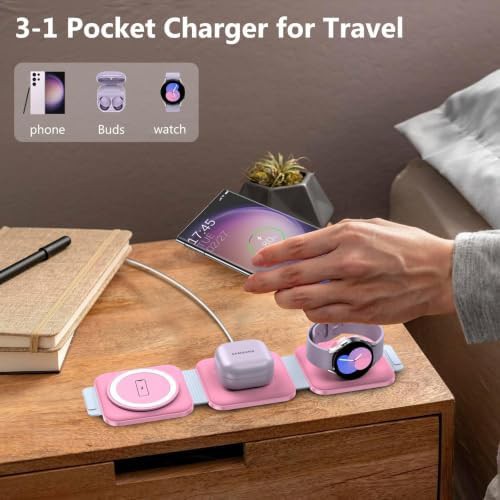 Pink foldable three in one charging station — photo 5