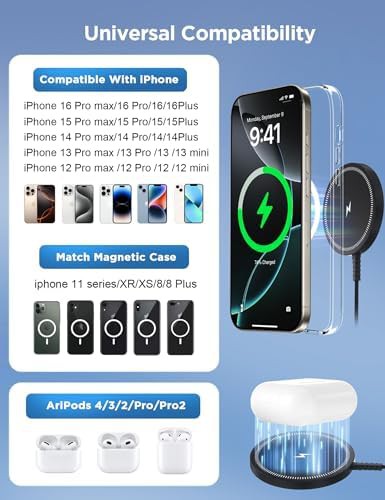 Strong magnet wireless charging pad in white — photo 3