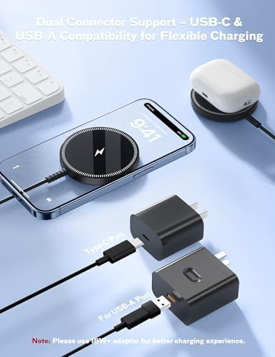 Strong magnet wireless charging pad in white — photo 5