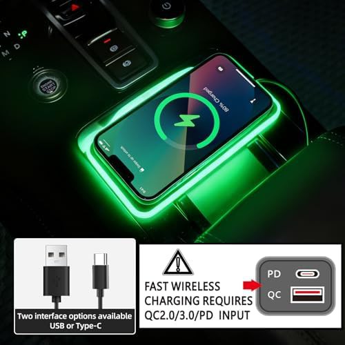 Car wireless charger pad with RGB light — photo 3
