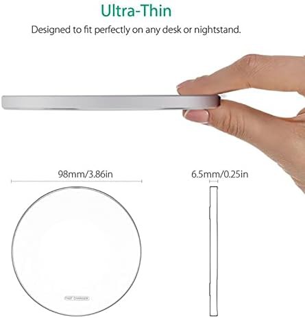Slim aluminum white wireless charging pad — photo 5