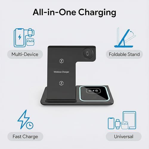 Foldable magnetic three in one charging stand — photo 5